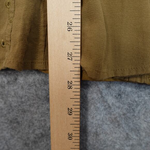 J.‎ Jill Skirt Womens Medium Midi Eyelet A-Line Flare Lined Gold - Picture 4 of 10